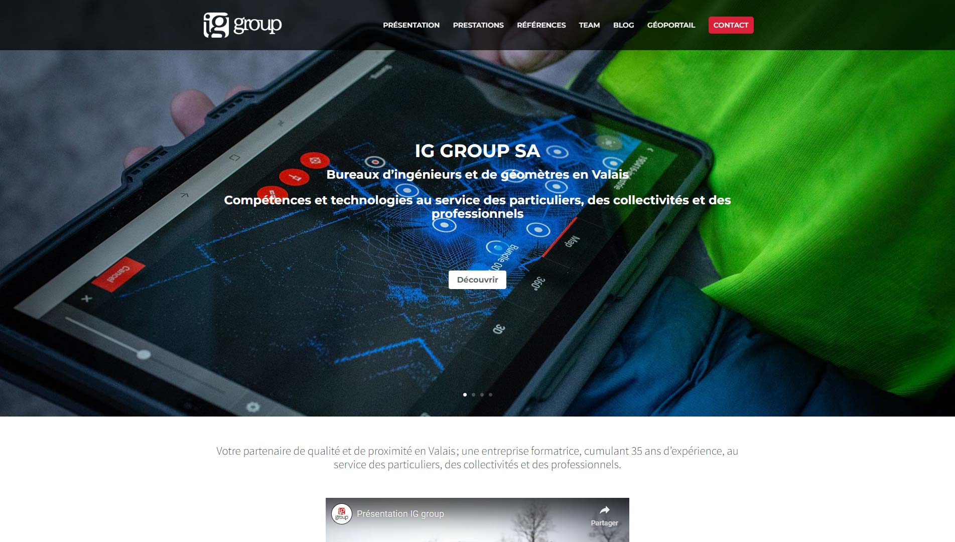 homepage site web IG Group