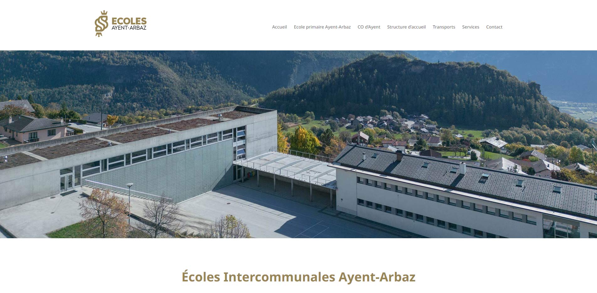 page accueil écoles intercommunales Ayent-Arbaz