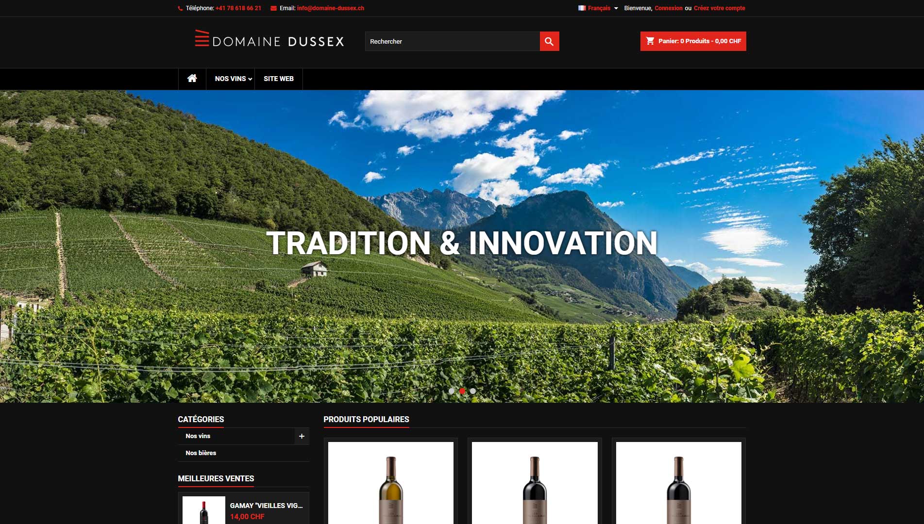 Homepage shop Domaine Dussex
